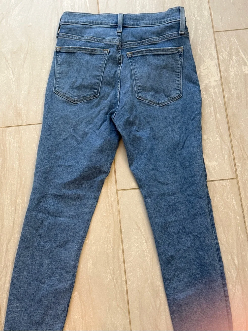 J. Crew Medium Blue High-Rise Skinny Jeans with Copper Buttons